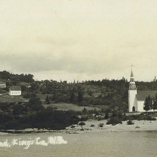 An early view of Whitehead situated on the Kingston Peninsula in Kings County, New Brunswick, Canada. St. Paul's Ang…