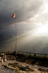 Valais flag at dusk