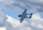 DeHavilland Vampire flying in the clouds