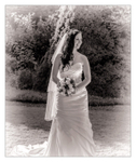 Toned black and white with white vignette
