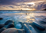Sunset across the Brisons, Cape Cornwall