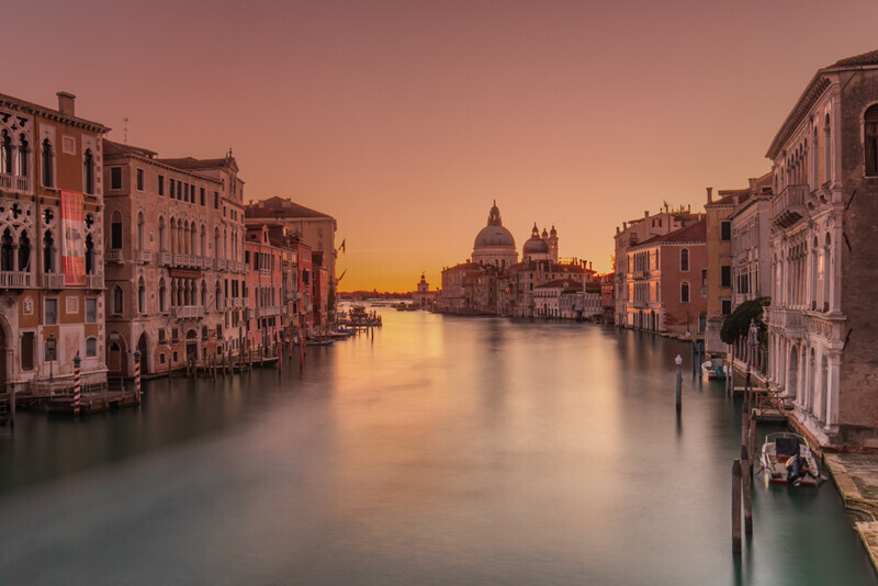 Sunrise from Ponte dell'Accademia to La Salute, Venice