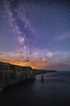Milky way over Cliffs of Moher, County Clare, Ireland.