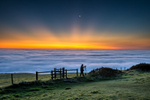 z3025 Light Rays above the Fog, St Catherines Down