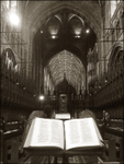Chester Cathedral Choir and lectern sepia