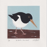 A stroll in the mud - linocut