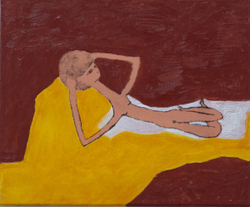 Woman on yellow blanket, 2025 - 2026
