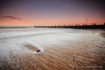 Gorleston Beach Receding Waves with Stone