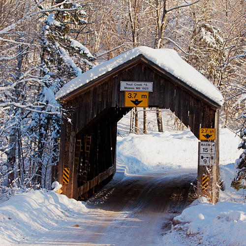 The Moores Mill Covered Bridge @ Waterford New Brunswick Canada. Also Known as Trout Creek #5 Covered Bridge.
