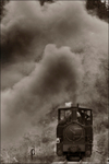 WLLR The Earl en route to Cyfronydd Station sepia