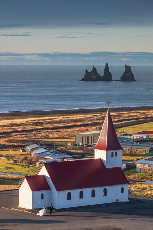 Vikurkirkja And Reynisdrangar, Vik, Iceland