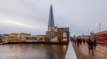 Early-morning commuters on London Bridge
