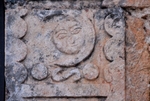 San Francisco de Asís, N portal, right pilaster relief, moon