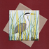 Heron in reeds greetings card