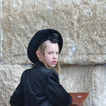 Boy looking back, Wailing wall, Jerusalem, Israel