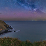 Port Moon Aurora and Milky Way,  Co Antrim
