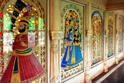 Glass  & marble wall in the City Palace, Udaipur