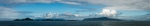 The islands of Muck (left) Eigg (right) Rum (backgroud) panorama