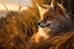 pr096 Floofy Fox in the Evening Sunlight
