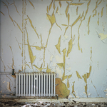 Radiator with distressed paintwork