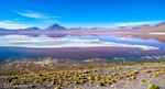 Flamingoes on Red Lake, High Altiplano, Bolivia.