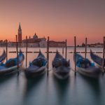 Gondolas and San Giorgio Maggiore at Dawn, Venice
