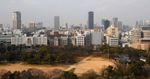 Japan Osaka Japan city centre view from castle