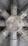 San Juan Bautista, cloister walk corner, groin vault boss