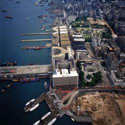 KM-191 Harbour City, Kowloon Wharf & Marine Police HQ from air - 1984