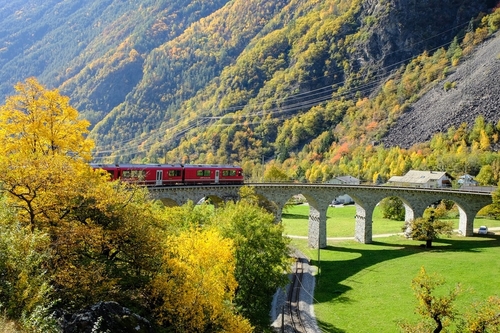 Just south of the village of Brusio is one of the highlights of the Bernina Express train ride from St Moritz to Tira…