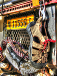 Namibia Walvis Bay desert IMG_0538 Sandal on front of truck HDR