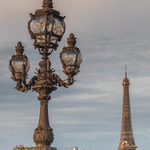 Parisian Lamp Post and the Eiffel Tower