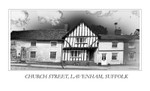 Lavenham Suffolk Church Street Panorama bw