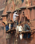 Agra Red Fort renovating stonework