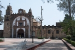 San Pedro, façade, bell-tower & capilla abierta (walled-up)