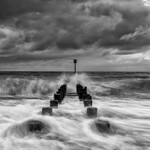 Bridlington North Beach Square Format Mono