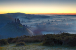 Corfe Castle Misty Morning, Dorset