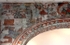 Capilla abierta, chancel arch, left spandrel murals