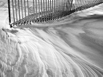 FENCE-SAND-SNOW, LONG POINT BEACH