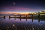 z2601 Cresent Moon at Dusk, Sandown Beach
