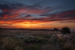 Sunset over Tantallon Castle