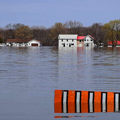 Burton looking across the very swollen St. John River @ Sheffield submerged - Spring Flood 2018 New Brunswick Canada