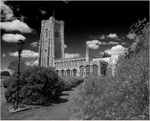 Lavenham Suffolk Church exterior bw