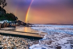 z4122 Evening Shower over Shanklin Beach