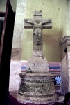 San Miguel Arcángel, nave vestibule, stone crucifixion