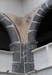 Upper cloister walk, arches & spandrel insignias