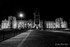 Queen's University of Belfast at night - B&W