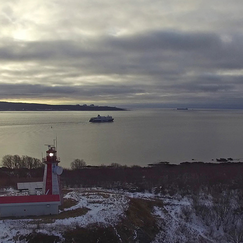 Fundy Rose passes by Partridge Island Lighthouse enroute to Digby, Nova Scotia.