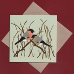 Bullfinches greetings card