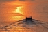Boating at sunset